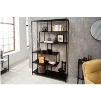riess-ambiente Bücherregal SLIM LINE 185x114cm schwarz, Einzelartikel 1-tlg., Wohnzimmer · Holzwerkstoff · Metall · mit Ablage · Industrial