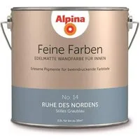Alpina Wand- und Deckenfarbe Stilles Graublau No. 14, Matt, wasserbasiert, ohne Grundierung, hochdeckend