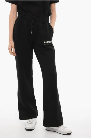 Einfarbige Sweatpants mit aufgedrucktem Logo in Schwarz