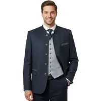 Moschen-Bayern Trachtenblazer Trachtenblazer Herren Trachtenjacke Trachtenjanker Blazer Leinen Blau