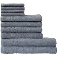 Dyckhoff Handtuch Set Kristall, Walkfrottee (Set, 10-St), mit feiner Bordüre, Duschtücher, Handtücher und Gästetücher