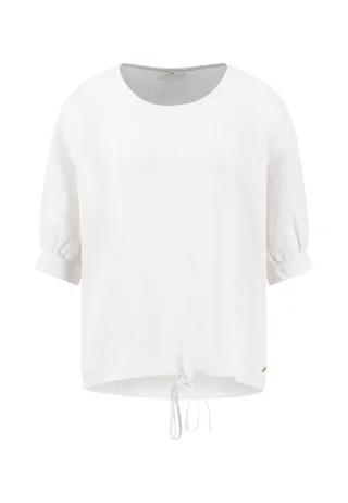 FYNCH-HATTON - BLOUSE RUFFEL BIND LINEN MELANGE milk - Gr. - 38