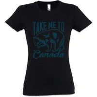 Urban Backwoods Print-Shirt Take Me To Canada Damen T-Shirt Kanada Ahornblatt Fahne Flagge Maple (1-tlg) Leaf Ontario Wildlife
