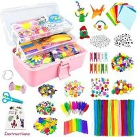 CLTYQ Kreativset Kreativset Bastelset Kinder - DIY Basteln, Geschenk für Jungen Mädchen, Bastelkoffer Scrapbooking Basteln Kinder Alter 4 bis 10 Geschenk