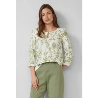 s.Oliver 3/4-Arm-Shirt T-Shirt Gemustertes Jerseyshirt mit Knopf-Detail