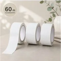Haushalt International Isolierband Fensterisolierband Fensterdichtung Gewebeband 3x20m 3er Set (Set, 3-St., Packung) je Rolle 5cm x 20m, Zuschneidbar, Abdichten, Vorratspaket