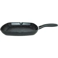 Cheffinger Grillpfanne Ø28cm Steakpfanne Bratpfanne Induktion in Schwarz mit Ausläufe
