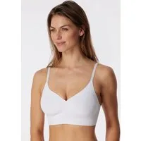 Schiesser Bustier Invisible Soft Mikrofaser, herausnehmbare Pads, V-Ausschnitt, Lasercut-Abschlüsse