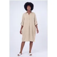 YC Fashion & Style Blusenkleid Leinen-Tunika Oversized One Size in Unifarbe