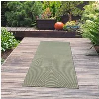 TeppichHome24 Teppich Moderner In- und Outdoor Teppich mit Bogen Muster in grün, rechteckig, Höhe: 5 mm