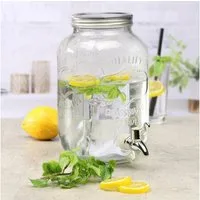 Rungassi Getränkespender Getränkespender Glas mit Zapfhahn 3L Wasserspender Saftspender