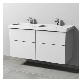 Sanipa 3way Waschtischunterbau zu Geberit iCon Light Waschtisch mit 4 Auszügen, Weiß-Soft SM57743