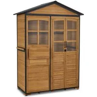 MCombo Gerätehaus M MCombo Gartenschrank Metgallgestell, Gartenhaus Holz 0937