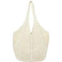 FOUORTUNATE-BEE Strandtasche Gehäkelte Mesh Strandtasche, Damen Gestrickte Umhängetasche (Häkeltasche für den Sommer Groß Umhängetasche, für Urlaub Reisen Strand Sommer)