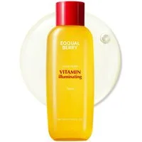 Eqqualberry Toner Vitamin Illuminating Toner 150 ml – Aufhellender Gesichtstoner mit Niacinamid 3%, Tranexamsäure, Bromelain-Enzym & Vitamin C –, K-Beauty Toner für ebenmäßigen Teint