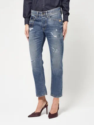 GANG Damen Jeans 94NICA CROPPED - boyfriend fit Jeans cool destroy