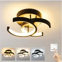 oyajia Deckenleuchte Schwarz LED Deckenleuchte, 6W LED Decklampe 600lm, 3-Farbige Dimmbar, LED fest integriert, Kaltweiß/Naturweiß/Warmweiß, Deckenlampe Durchmesser 25cm,für Schlafzimmer Flur Küche Balkon