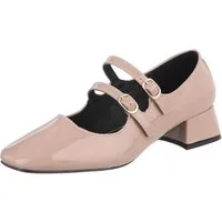 Ital-Design Damen Elegant Schnürpumps (87118253) Blockabsatz Schnür- & Riemchenpumps in Beige