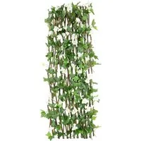 UNUS GARDEN Rankgitter Sichtschutz aus Weide mit Blättern verschiedene Farben, 200 cm × Höhe ca. 100 cm, Rankgitter, Sichtschutz für Balkon, Terrasse und Garten