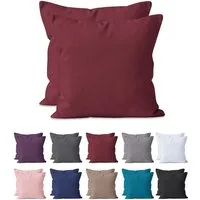 Kissenbezug 2-er Set Kissenbezug Mikrofaser, Doppelpack Kissenhüllen ca. 95 g/m², Dekorative Dekokissen Sofakissen Lendenkissen Wurfkissenbezug mit Reißverschluss
