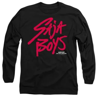 K-Pop Demon Hunters - "Saja Boys" T-Shirt für Herren/Damen Unisex Langärmlig (Schwarz/Pink)
