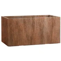 Pflanzwerk® Pflanzkübel Pflanzkübel TUB - (Rost) - 30cm x 60cm x 30cm, Fiberglas - Handgefertigt - Rechteckig - Frostbeständig
