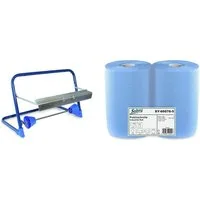 Hypafol Papierhandtuch SET, (mit passendem Spender auswählbar), 2 x blaue Industrierolle