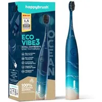 happybrush Schallzahnbürste Eco VIBE 3 Ocean - 100 Tage Probeputzen - 8 Wochen Power Akku, Aufsteckbürsten: 1 St., Eco Vibe 3, 3 individuelle Putz-Modi, Schalltechnologie