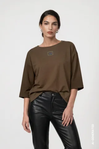 monari - Sweatshirt mit Schmuckdetail olive - Gr. - 36