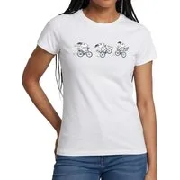 Spreadshirt T-Shirt Peanuts Snoopy Auf Fahrrad Frauen T-Shirt (1-tlg)
