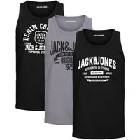 Jack & Jones Tanktop Bequemes Slimfit Shirt mit Printdruck (3er-Pack) mit Print