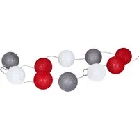 Levandeo® Lichterkette, 10er Lichterkette LED Ø6cm Kugeln Girlande Lampions Baumwolle Rot