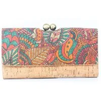 Goodman Design Geldbörse Damenbrieftasche aus Naturkork mit buntem Mosaikmuster Portemonnaie, Leicht, robust und handtaschentauglich.