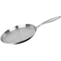 Cheffinger Crêpepfanne Edelstahl Crêpe Pfanne ø28 cm - Induktionsgeeignet & Antihaft, Edelstahl (1-tlg), Induktionsgeeignet, ergonomischer Griff, Silber