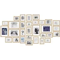 bomoe Bilderrahmen 30er Bilderrahmen Set - 10x 10x15, 15x 13x18, 5x 20x30, Eiche, 10x 10x15, 15x 13x18, 5x 20x30 cm Fotorahmen Collage Bilderrahmen