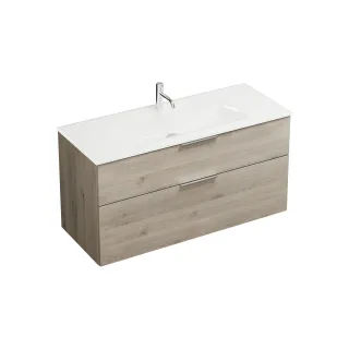 Burgbad Glas Waschtisch-Set Eqio Eiche Dekor Flanelle/Weiß, SEYX122F2632A0070 SEYX122F2632A0070
