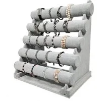 Yudu Schmuck Etagere Schmuckständer mit abnehmenbar 5 Rollen für Uhr Armband Kette Samt