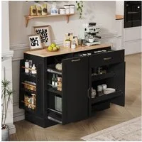 BlingBin Sideboard Küchenschrank mit Türen und Schublade, Buffetschrank, 115 × 40 × 87 cm (1er Set, 1 St., Gewichtskapazität: Deckplatte-50kg, Etagenbrett/Schublade-10kg), Aufbewahrungsschrank mit Ausziehbaren Regalen für Wohnzimmer Küche