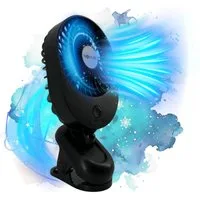 TronicXL Mini USB-Ventilator USB Ventilator mit Clip Klemme Klemmventilator Clipventilator Lüfter, klein Schreibtisch Tisch Fan schwarz