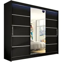 MIRJAN24 Kleiderschrank Aston VI (mit Schiebetüren und Spiegel) 250x215x58 cm, Schwebetürenschrank, Garderobe