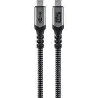 USB4 Gen 3x2 Kabel, USB-C Stecker > USB-C Stecker, 40Gbit/s schwarz/grau, 1 Meter, PD, Laden mit bis zu 240 Watt