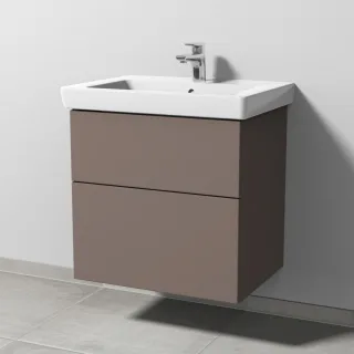 Sanipa 3way Waschtischunterbau zu Villeroy & Boch Subway 2.0 Waschtisch mit 2 Auszügen, Taupe-Matt SP6131T
