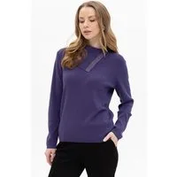 Passioni Strickpullover mit Umschlagkragen
