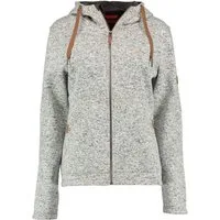 Tom Collins Strickfleecejacke Adisur Damen Kapuzenjacke mit Hirsch-Stickerei auf der Brust