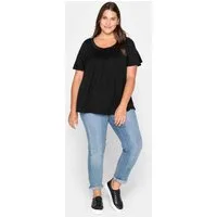 Sheego T-Shirt T-Shirt Kurzarm in A-Linie mit dekorativer Blende
