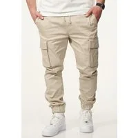 DAILY COTTON Cargohose als Stoffhose mit Cargo Taschen - Freizeithose Herren Jogger-Hose Jeans mit Gummibund & Tunnelzug Pants