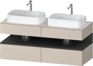 Duravit Qatego Konsolenwaschtischunterbau wandhängend Taupe Matt 1400x550x600 mm - QA4767049910000 QA4767049910000