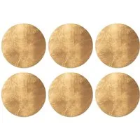 MuchoWow Glasuntersetzer Licht fällt auf eine goldene Wand, Zubehör für Gläser, 6-tlg., Getränkeuntersetzer, Rund, Tassenuntersetzer Kork, 10x10 cm