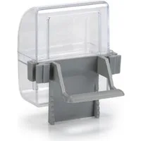 Beeztees Futterautomat Vogel Futter-und Wassernapf transparent/grau - 2er Pack