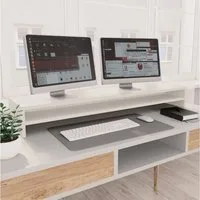 vidaXL Monitorständer, (Monitorständer Weiß 100x24x13 cm Holzwerkstoff)